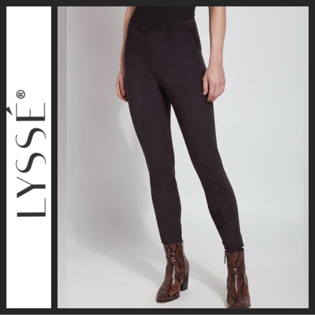 Nwot Lysee High Waist Faux Suede Legging~Black